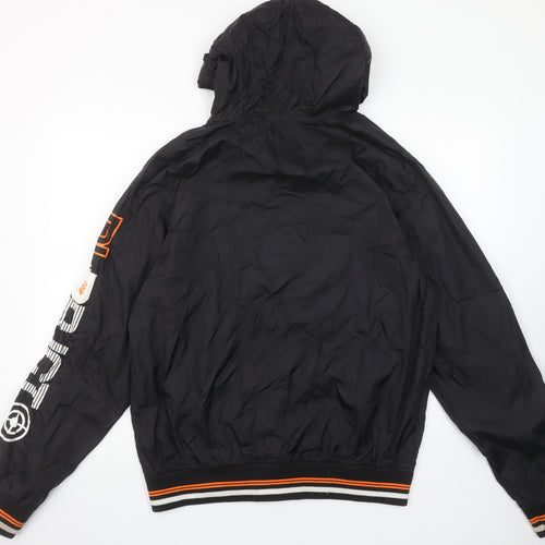 DL Project 86 Men's Black XL Hooded Windbreaker Jacket