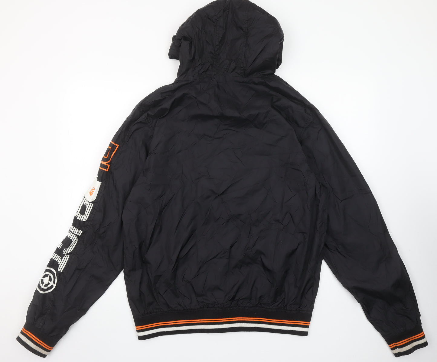 DL Project 86 Men's Black XL Hooded Windbreaker Jacket