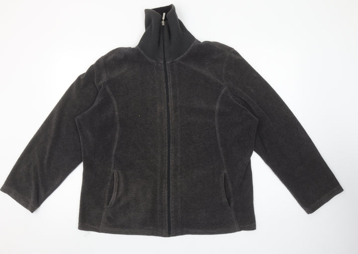 Marks and Spencer Per Una Grey Fleece Zip Jacket Women XL