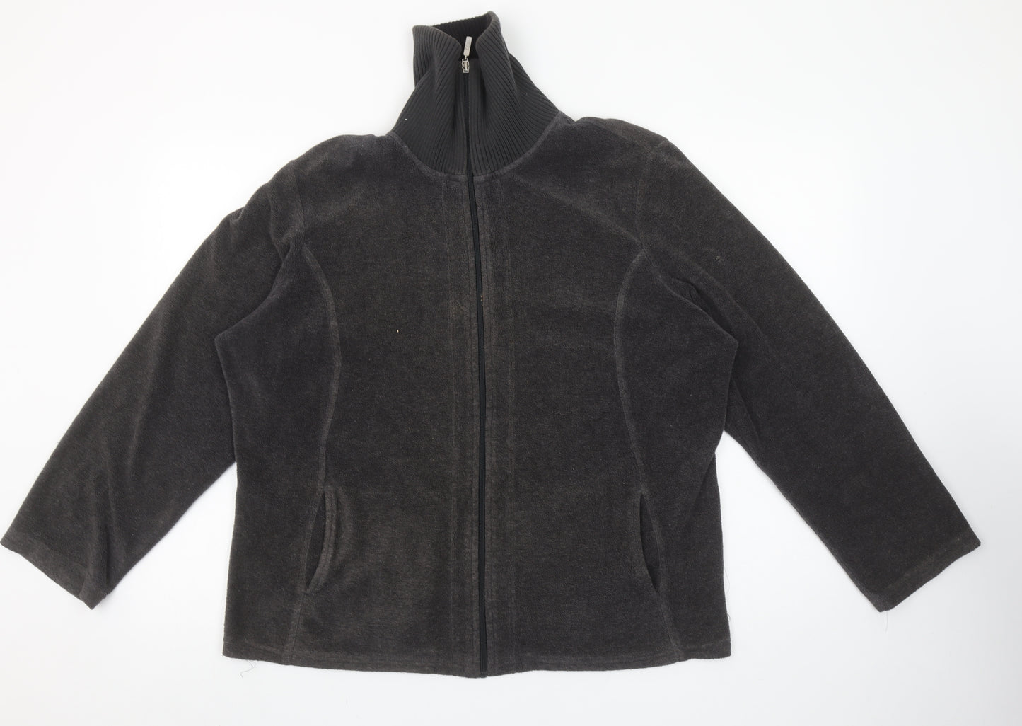 Marks and Spencer Per Una Grey Fleece Zip Jacket Women XL