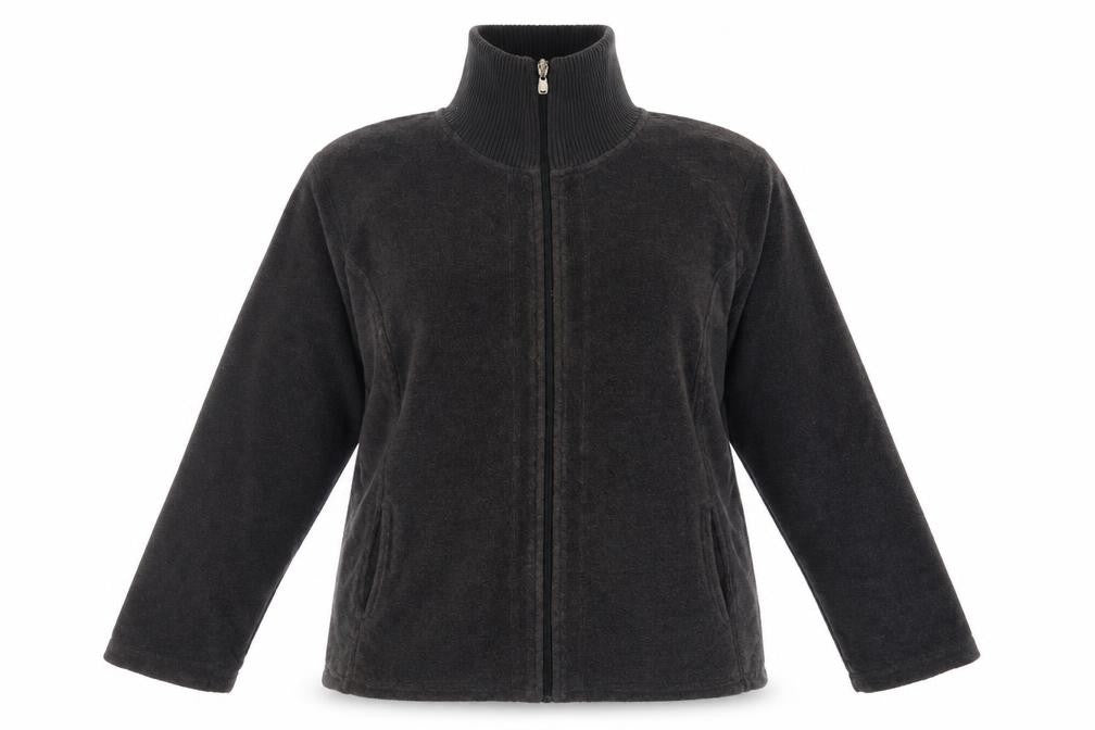 Front view of Marks & Spencer Per Una Grey Fleece Zip Jacket Women XL