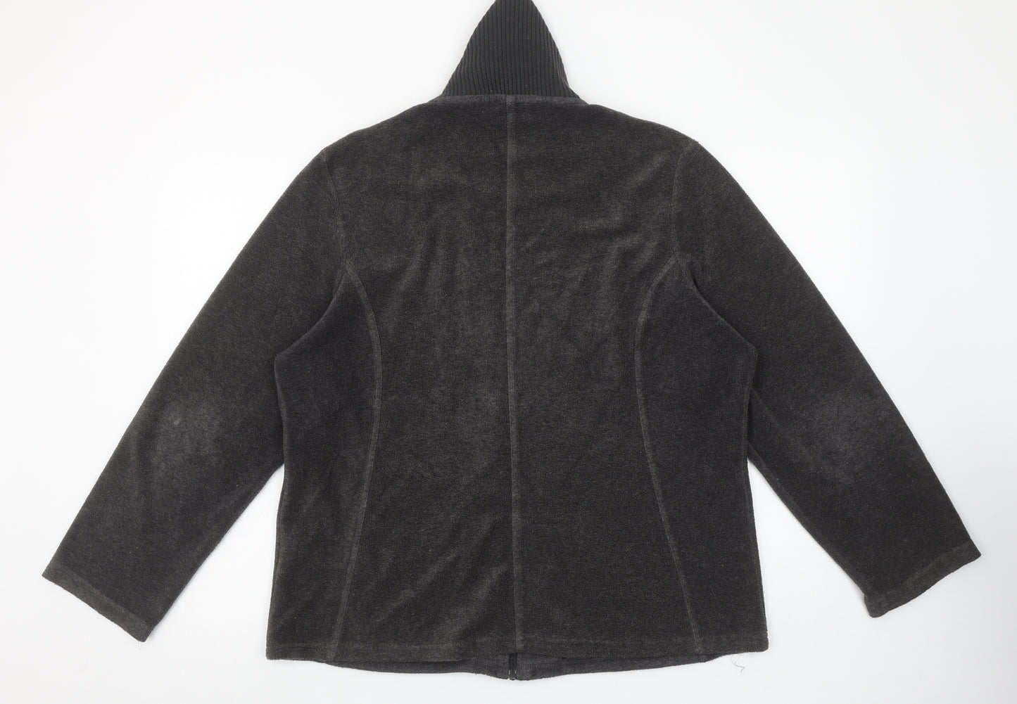 Marks and Spencer Per Una Grey Fleece Zip Jacket Women XL