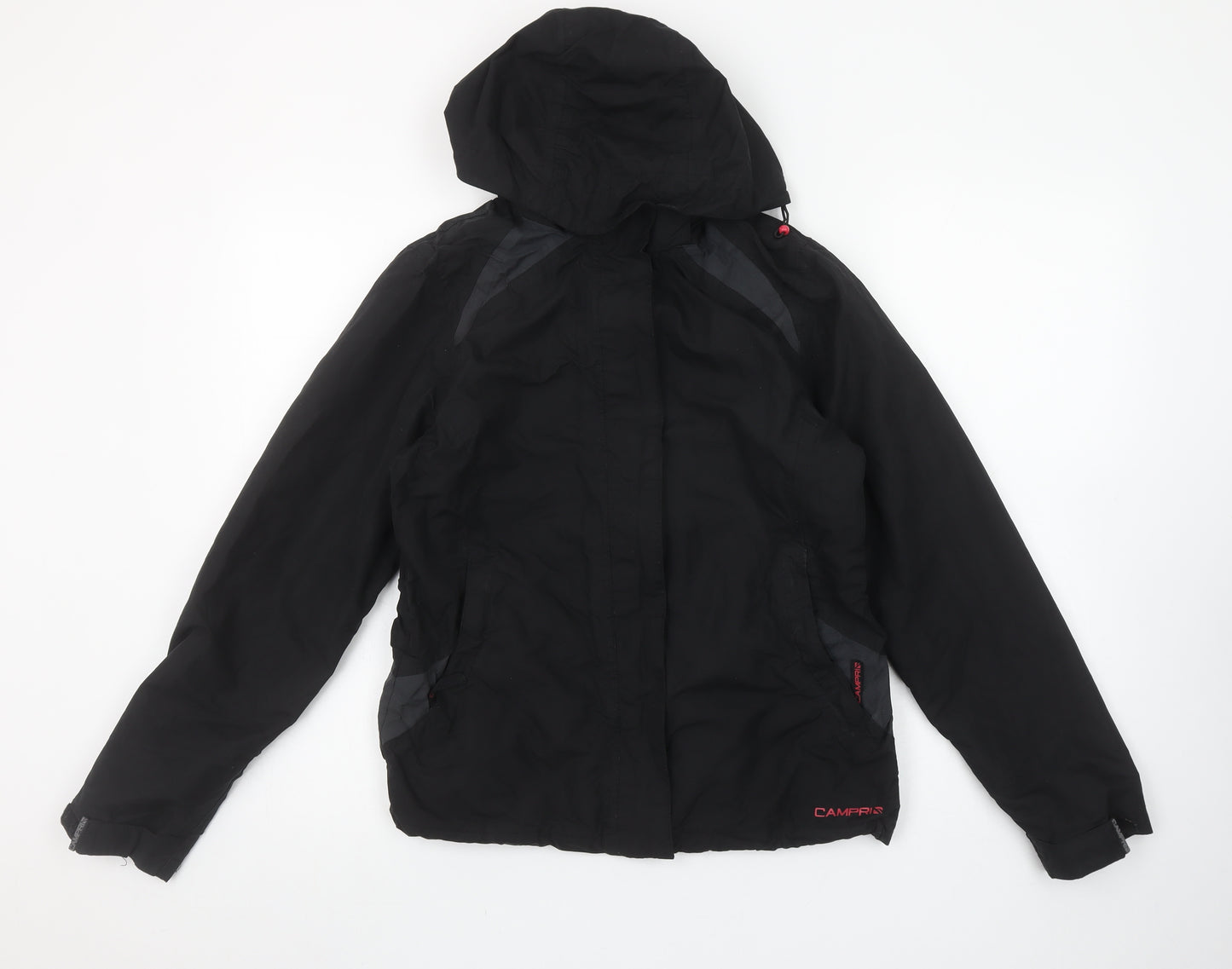 Campri Womens Black Waterproof Hooded Parka Jacket Size 8