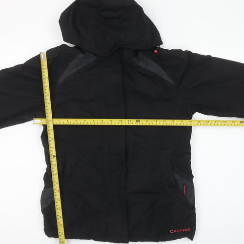 Campri Womens Black Waterproof Hooded Parka Jacket Size 8