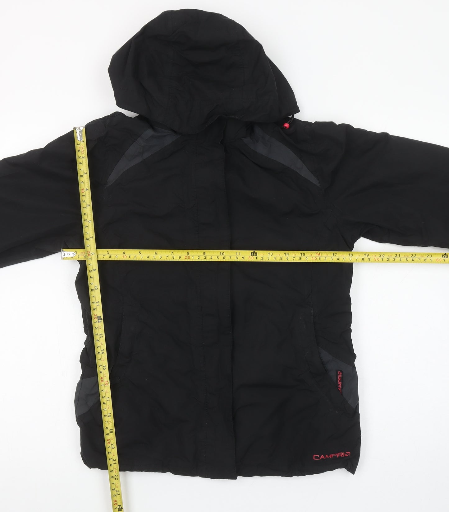 Campri Womens Black Waterproof Hooded Parka Jacket Size 8