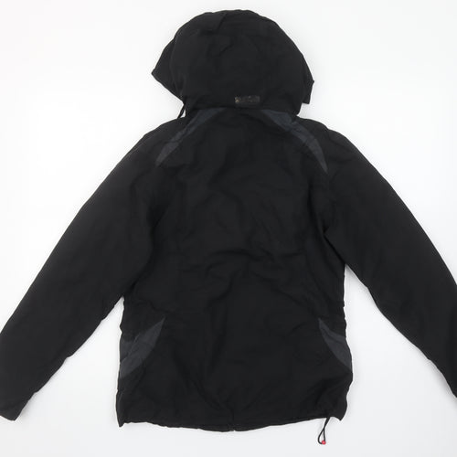 Campri Womens Black Waterproof Hooded Parka Jacket Size 8