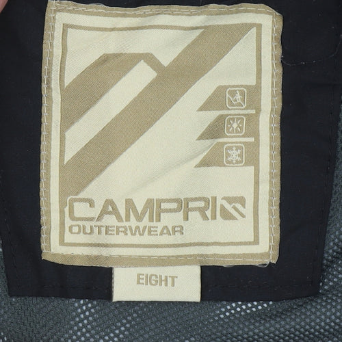 Campri Womens Black Waterproof Hooded Parka Jacket Size 8