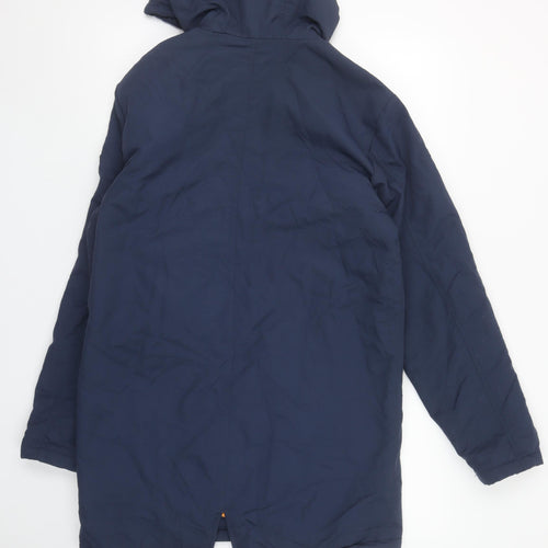 Blend Men's Blue Hooded Parka Jacket Size S Nylon Full Zip