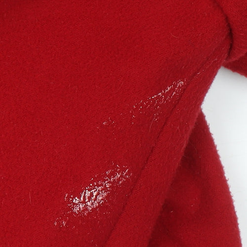 Marks and Spencer Women’s Red Wool Look Pea Coat Size 12 Double Breasted