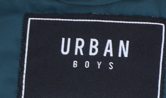 Urban Boys Green Hooded Parka Coat 10-11 Years Faux Fur Trim Winter Jacket