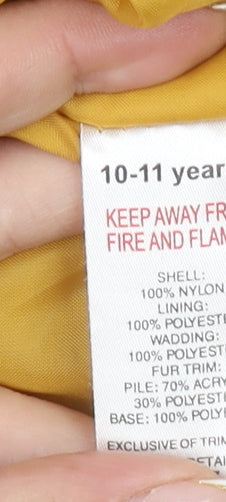 Urban Boys Green Hooded Parka Coat 10-11 Years Faux Fur Trim Winter Jacket