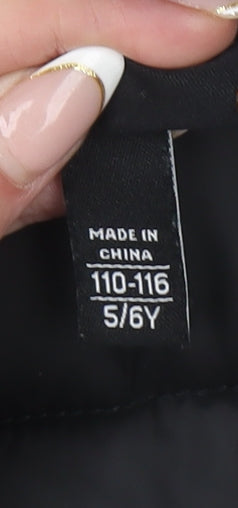 Ellesse Boys Black Puffer Jacket 5-6 Years Hooded Quilted Winter Coat