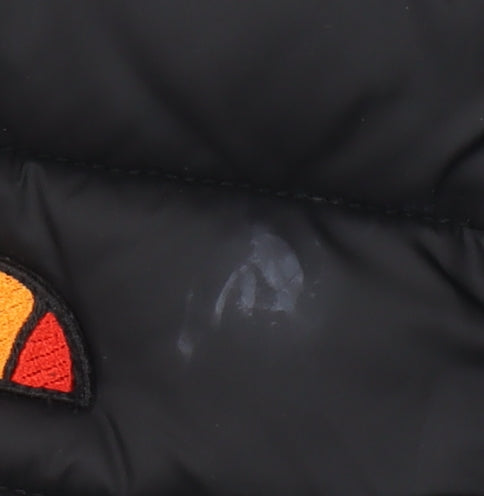 Ellesse Boys Black Puffer Jacket 5-6 Years Hooded Quilted Winter Coat