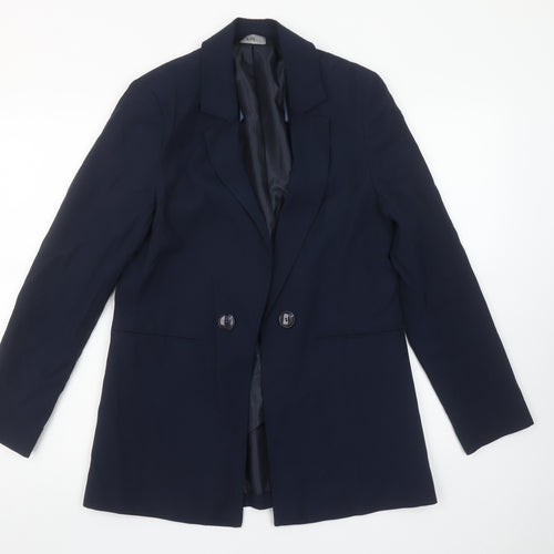 F&F Women's Navy Blue UK 8 Single-Breasted Blazer Jacket
