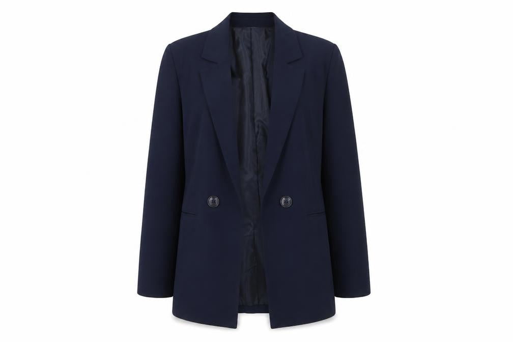 Front view of F&F Women's Navy Blue UK 8 Single-Breasted Blazer Jacket