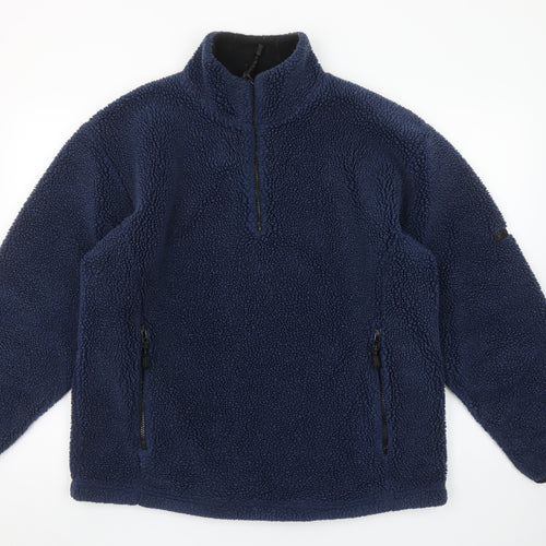 NX Men's Blue Fleece 1/4 Zip Pullover Sweatshirt Small