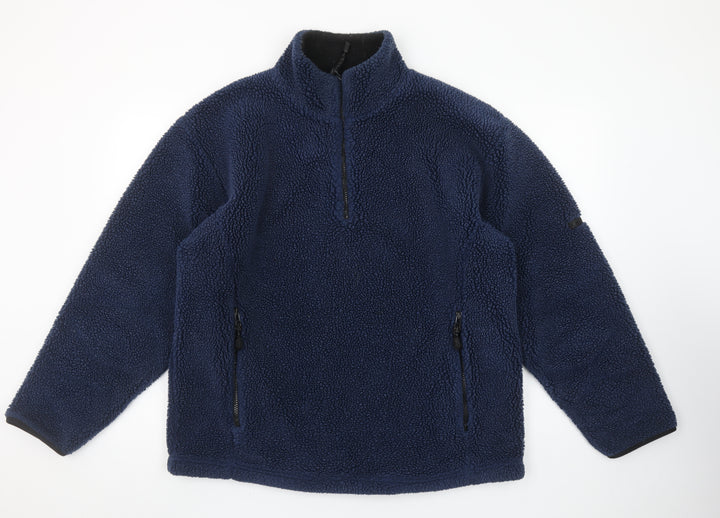 NX Men's Blue Fleece 1/4 Zip Pullover Sweatshirt Small