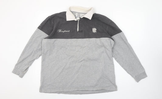 Britannia England Grey Long Sleeve Rugby Polo Shirt Men’s L
