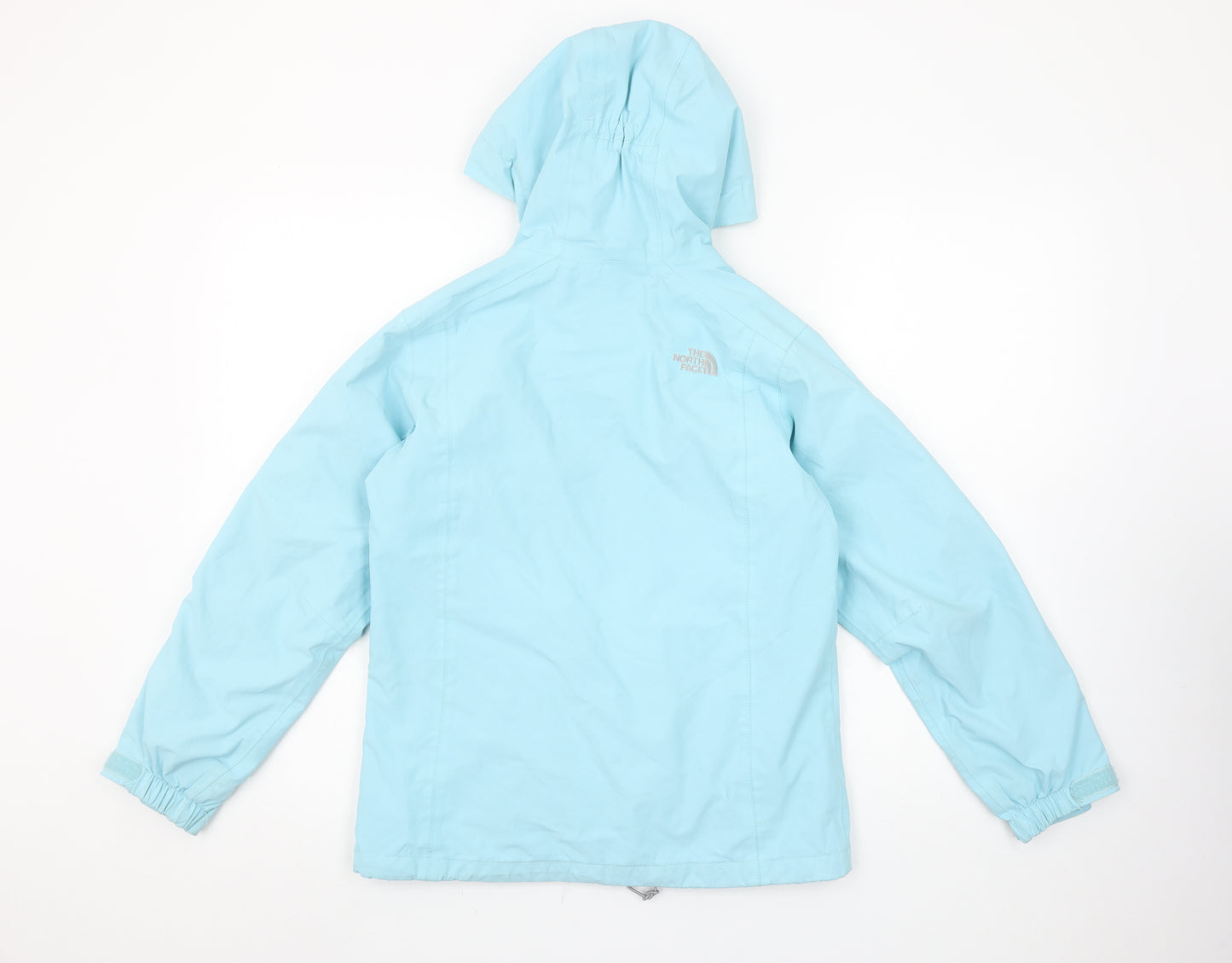 The North Face Girls Blue Hooded Waterproof Rain Jacket Size M