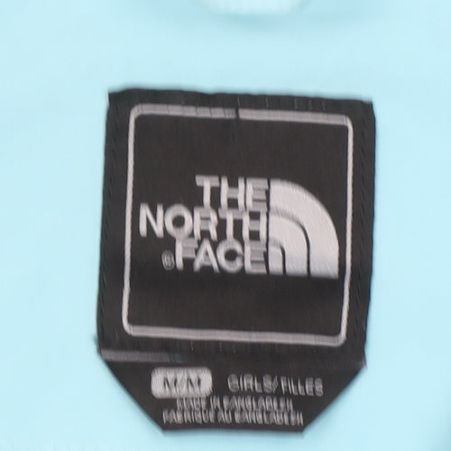 The North Face Girls Blue Hooded Waterproof Rain Jacket Size M