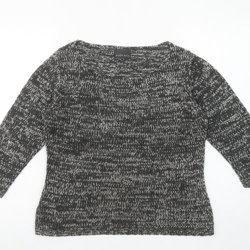 ALEX & Co. Womens Grey Chunky-Knit Scoop Neck Pullover Jumper Size 18