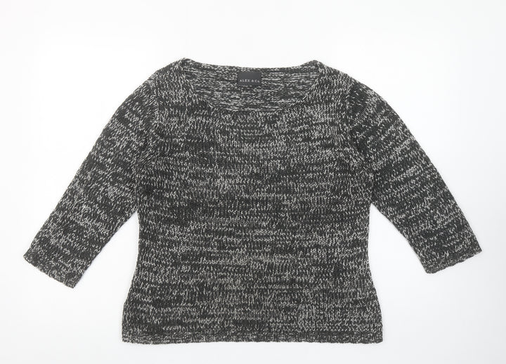 ALEX & Co. Womens Grey Chunky-Knit Scoop Neck Pullover Jumper Size 18