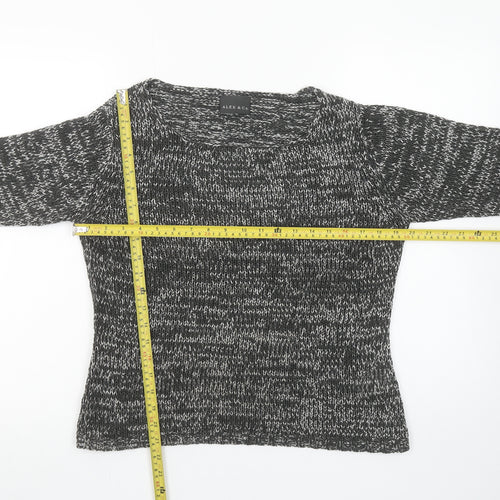ALEX & Co. Womens Grey Chunky-Knit Scoop Neck Pullover Jumper Size 18