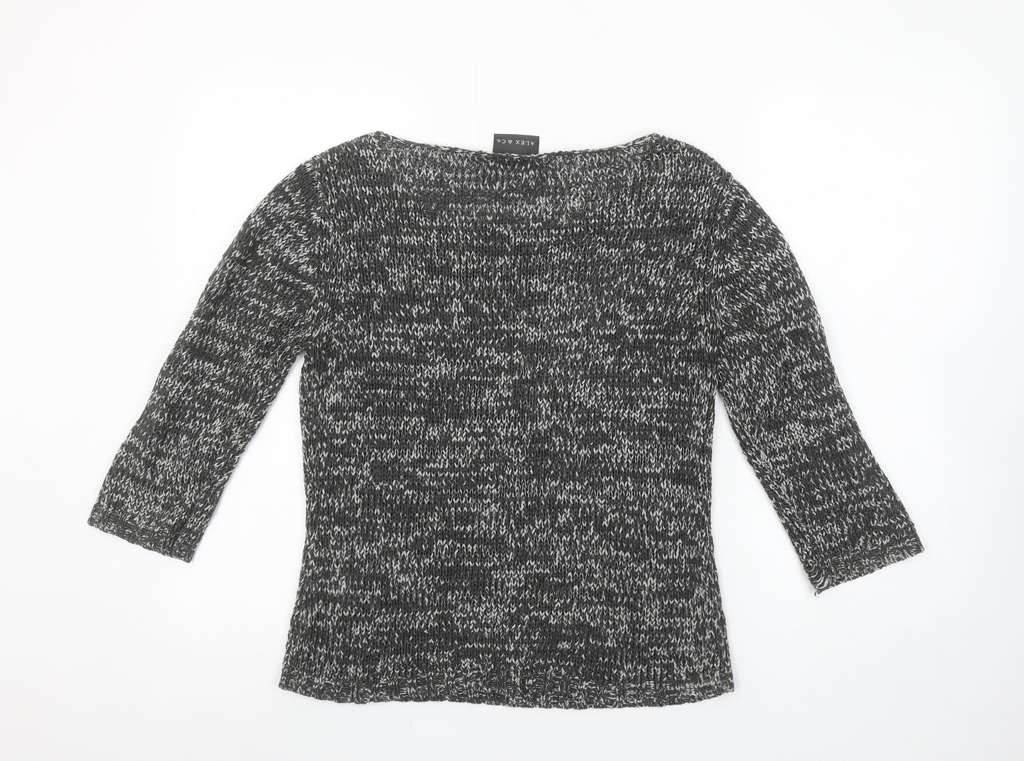 ALEX & Co. Womens Grey Chunky-Knit Scoop Neck Pullover Jumper Size 18