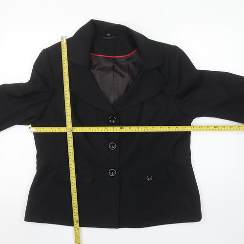 Isle Women’s Black Regular Fit Single-Breasted Blazer Size 16