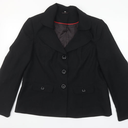 Isle Women’s Black Regular Fit Single-Breasted Blazer Size 16