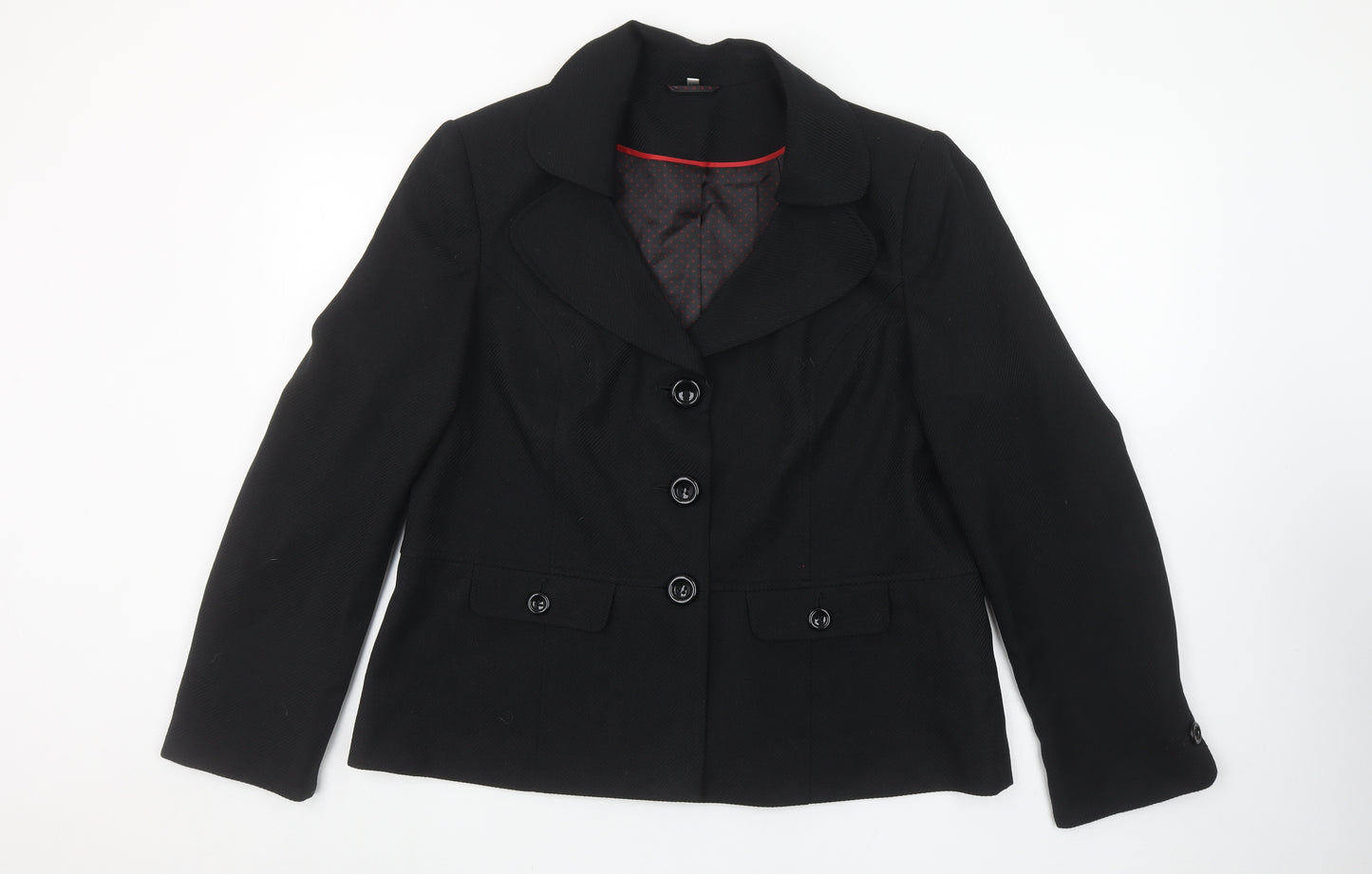 Isle Women’s Black Regular Fit Single-Breasted Blazer Size 16