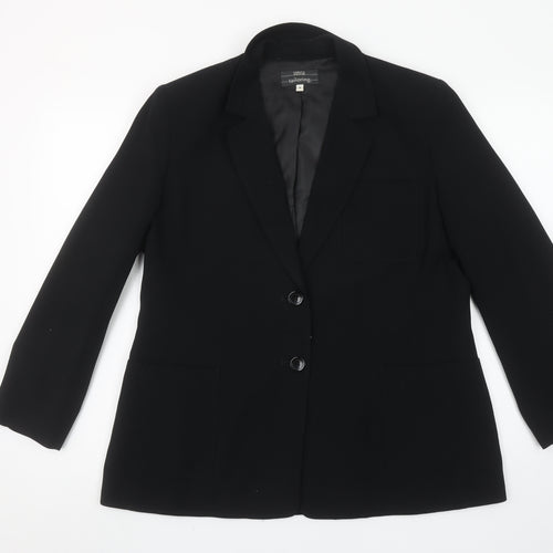 Marks and Spencer Women Black Petite Size 16 Tailored Blazer