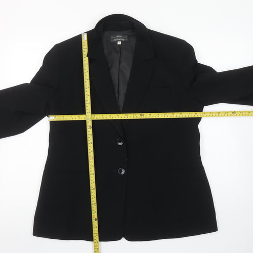 Marks and Spencer Women Black Petite Size 16 Tailored Blazer