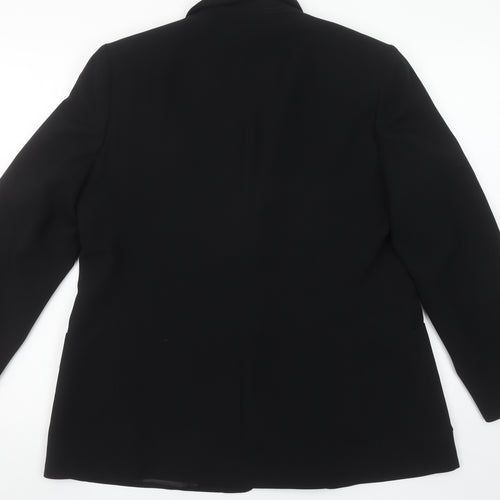 Marks and Spencer Women Black Petite Size 16 Tailored Blazer