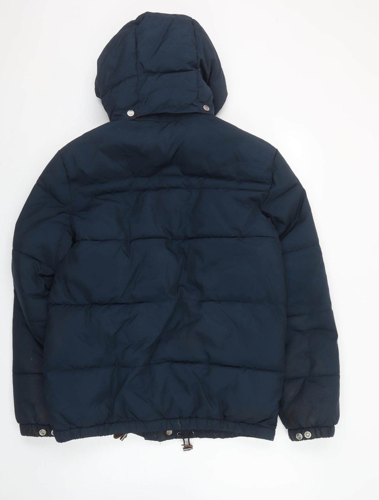 H&M Men’s Blue Puffer Jacket S Hooded Insulated Mid-Length Winter Coat