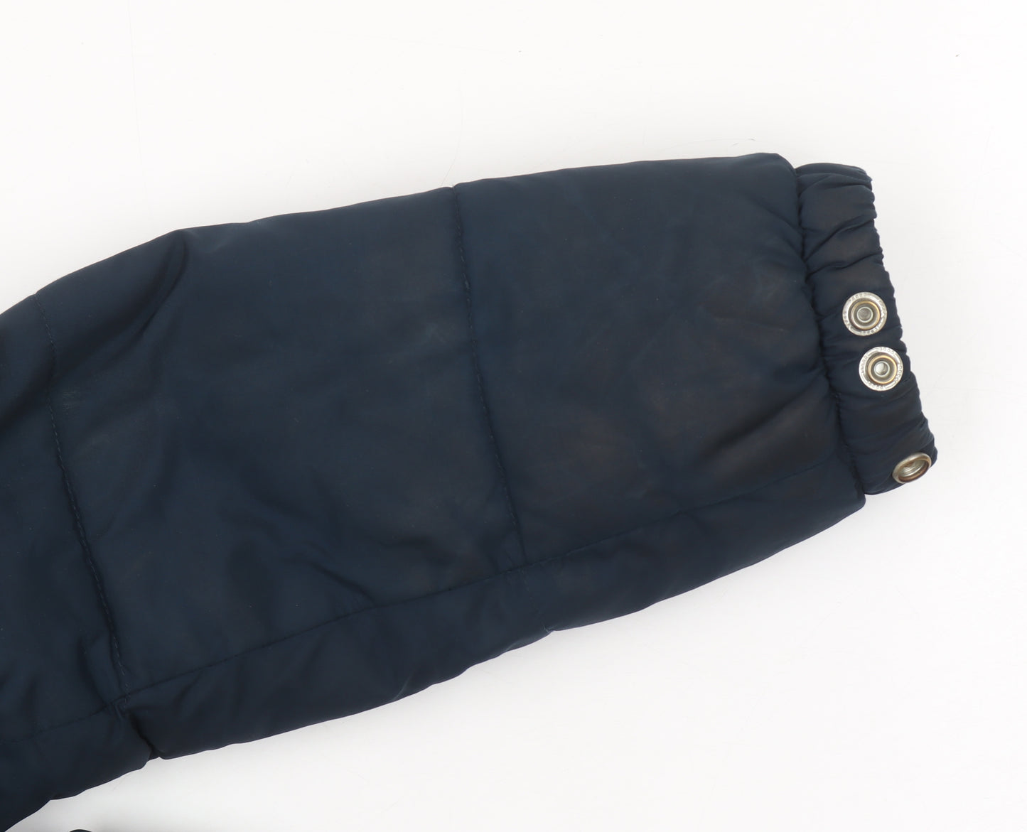 H&M Men’s Blue Puffer Jacket S Hooded Insulated Mid-Length Winter Coat