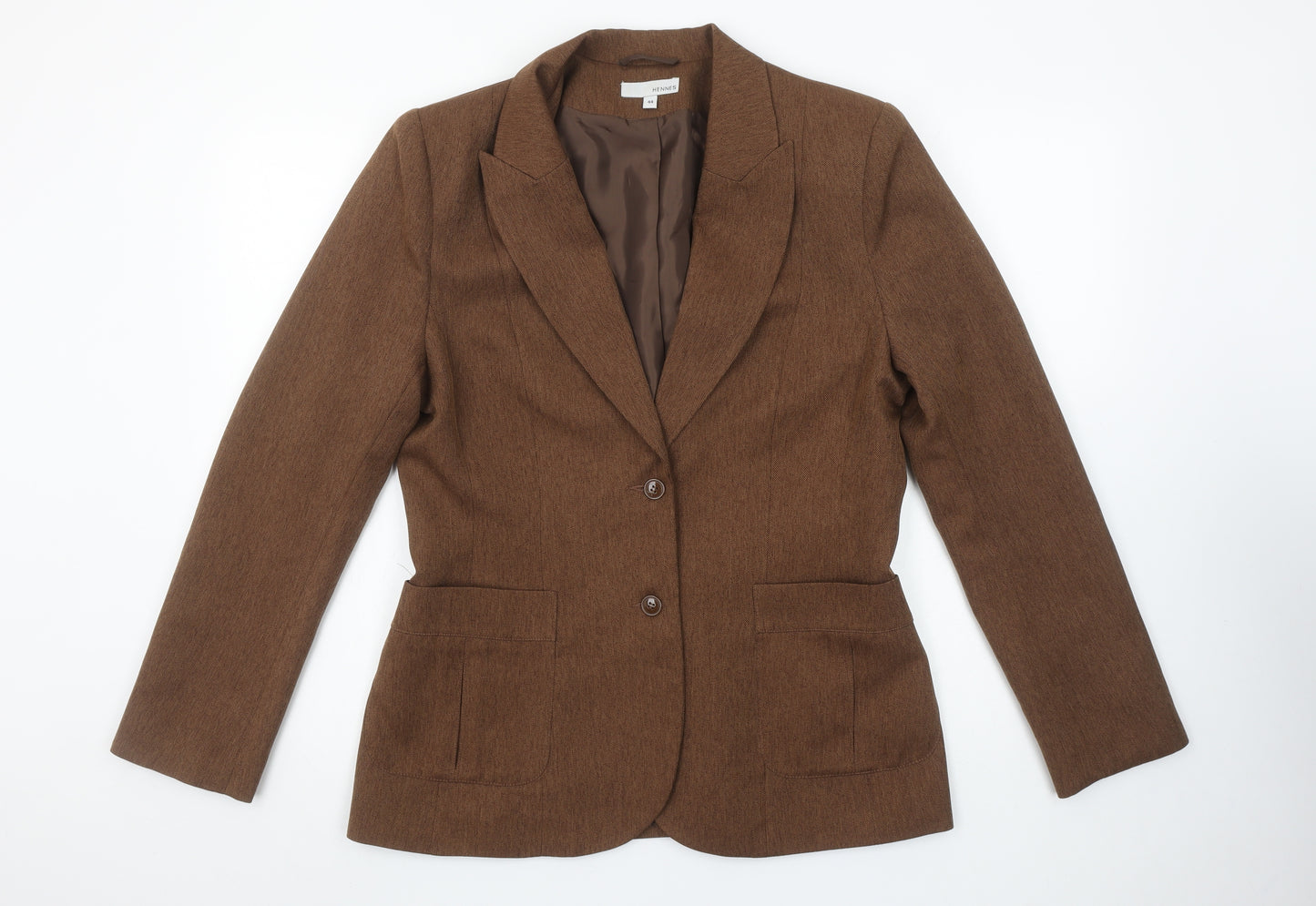 Hennes Women Brown Size 16 Tailored Regular Fit Polyester Blazer