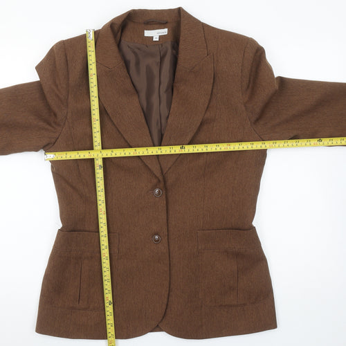 Hennes Women Brown Size 16 Tailored Regular Fit Polyester Blazer