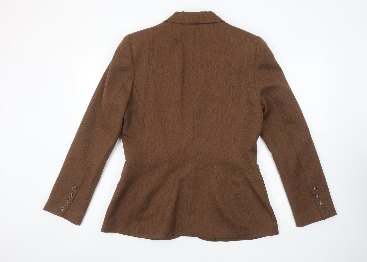 Hennes Women Brown Size 16 Tailored Regular Fit Polyester Blazer