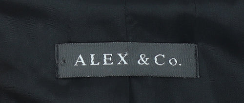 Alex & Co. Women's Black Linen Blend Blazer UK 16 Classic 3/4 Sleeve