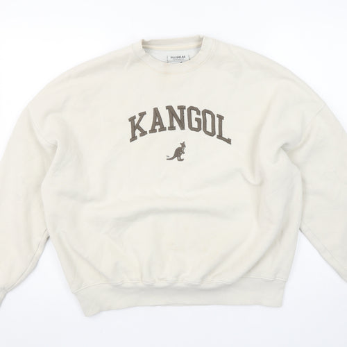 Pull & Bear x Kangol Women’s Beige Cotton Sweatshirt Size S