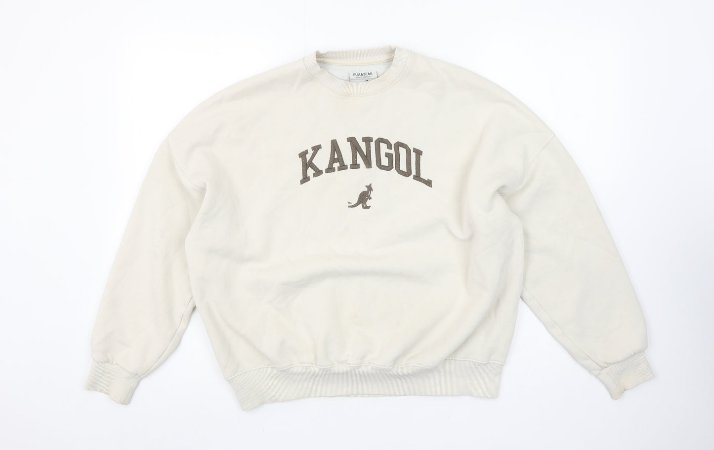 Pull & Bear x Kangol Women’s Beige Cotton Sweatshirt Size S