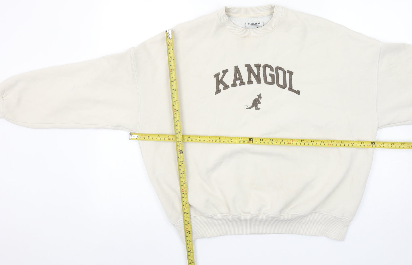 Pull & Bear x Kangol Women’s Beige Cotton Sweatshirt Size S