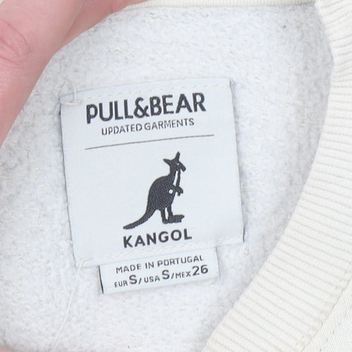 Pull & Bear x Kangol Women’s Beige Cotton Sweatshirt Size S