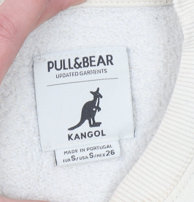 Pull & Bear x Kangol Women’s Beige Cotton Sweatshirt Size S