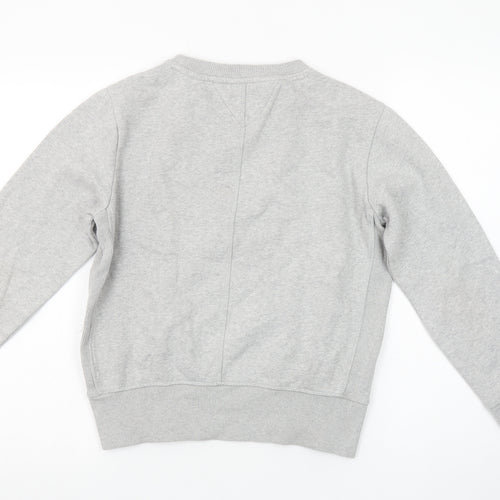 Tommy Hilfiger Girls Grey Pullover Sweatshirt Logo Embroidered 12 Years