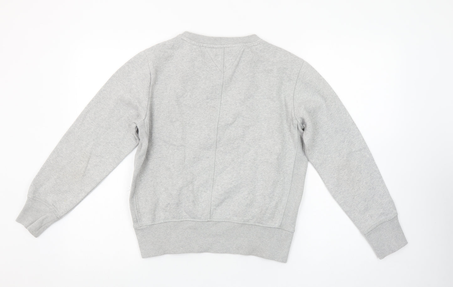 Tommy Hilfiger Girls Grey Pullover Sweatshirt Logo Embroidered 12 Years