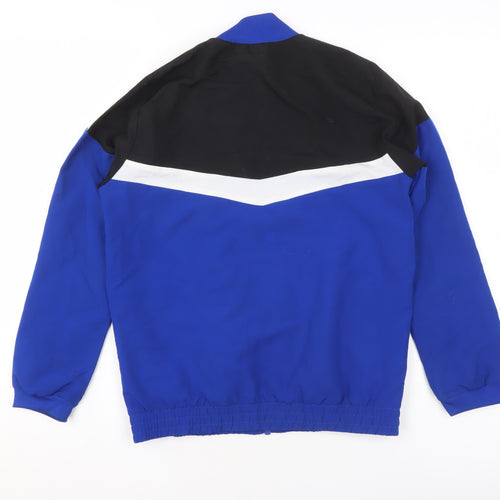 Adidas Boys Blue Black Track Jacket 9-10 Years Full Zip Lightweight Sportswear
