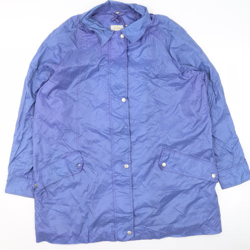 Dannimac Women's Blue Waterproof Long Rain Coat XL