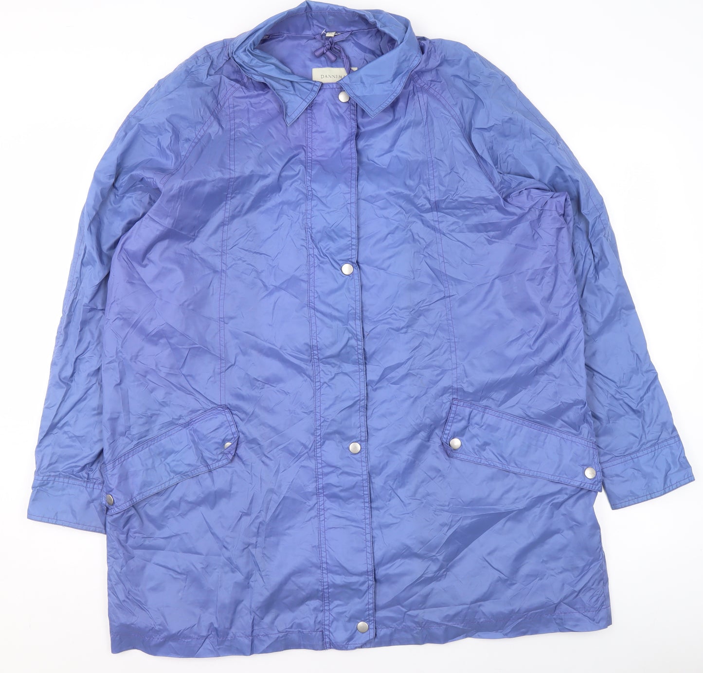 Dannimac Women's Blue Waterproof Long Rain Coat XL